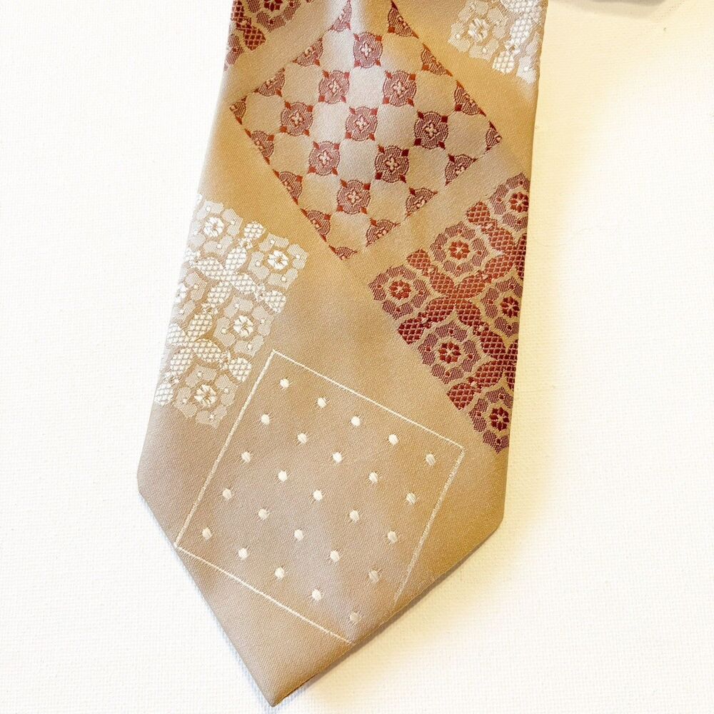 Haband Paterson NJ Mens Tie Brown Tan Vintage